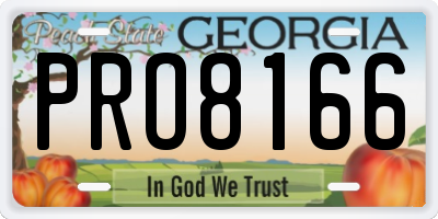 GA license plate PRO8166