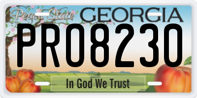 GA license plate PRO8230
