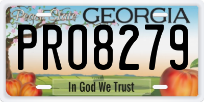 GA license plate PRO8279