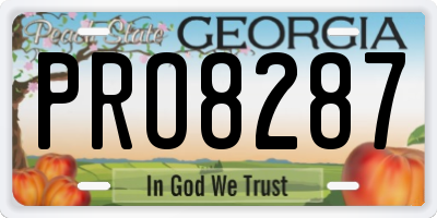 GA license plate PRO8287