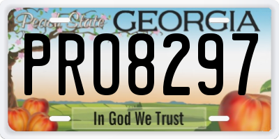 GA license plate PRO8297