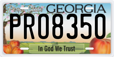 GA license plate PRO8350