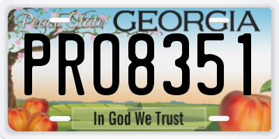 GA license plate PRO8351