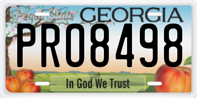 GA license plate PRO8498