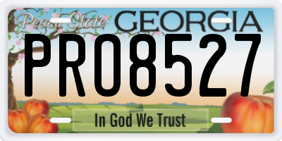 GA license plate PRO8527