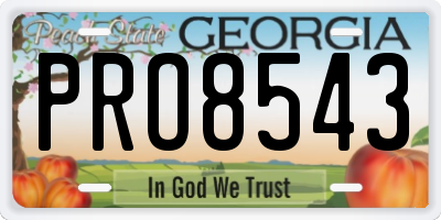 GA license plate PRO8543