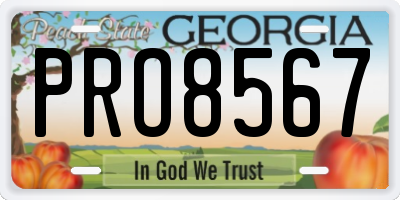 GA license plate PRO8567