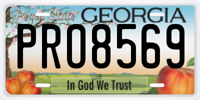 GA license plate PRO8569