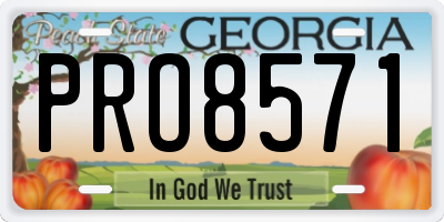 GA license plate PRO8571