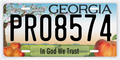 GA license plate PRO8574