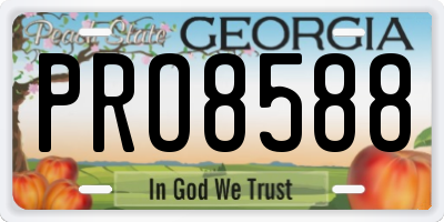 GA license plate PRO8588