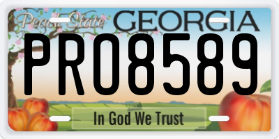 GA license plate PRO8589