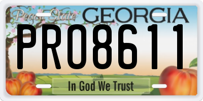 GA license plate PRO8611
