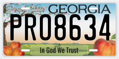 GA license plate PRO8634