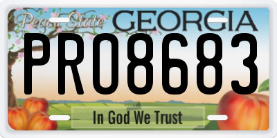 GA license plate PRO8683