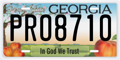 GA license plate PRO8710