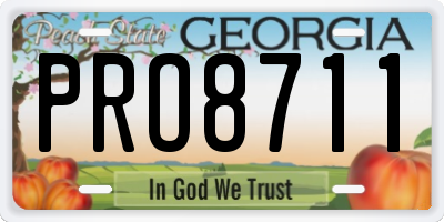 GA license plate PRO8711