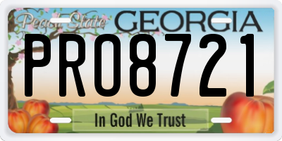 GA license plate PRO8721