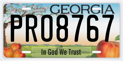 GA license plate PRO8767
