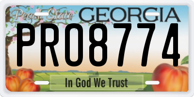 GA license plate PRO8774