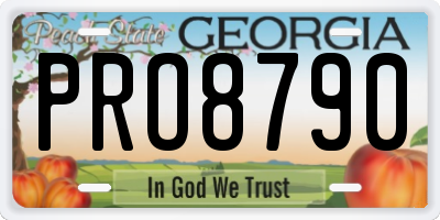 GA license plate PRO8790