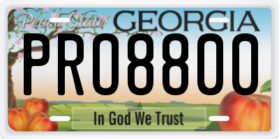 GA license plate PRO8800