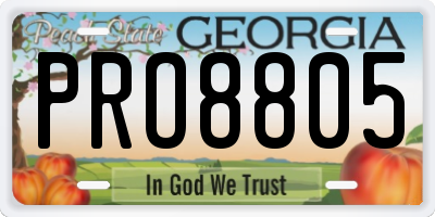 GA license plate PRO8805