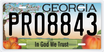 GA license plate PRO8843
