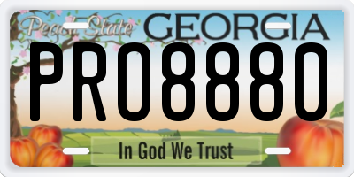GA license plate PRO8880