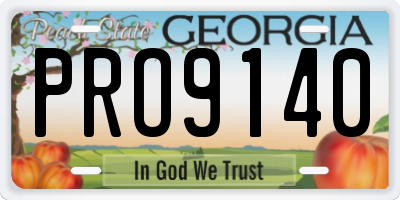 GA license plate PRO9140