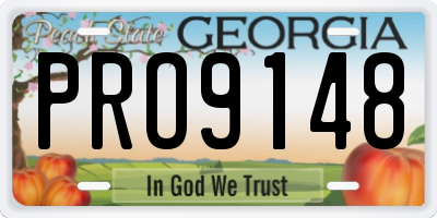 GA license plate PRO9148