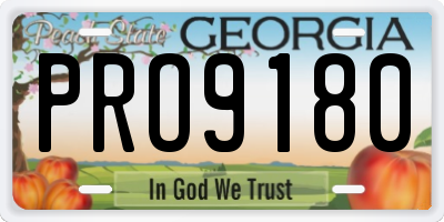 GA license plate PRO9180