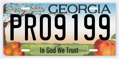 GA license plate PRO9199