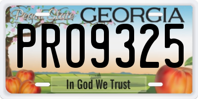 GA license plate PRO9325