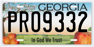 GA license plate PRO9332