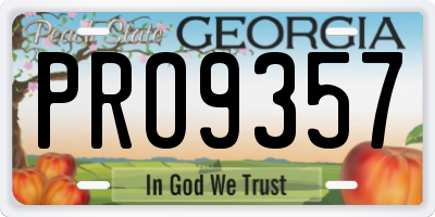 GA license plate PRO9357