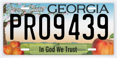 GA license plate PRO9439