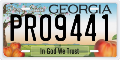 GA license plate PRO9441