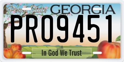GA license plate PRO9451
