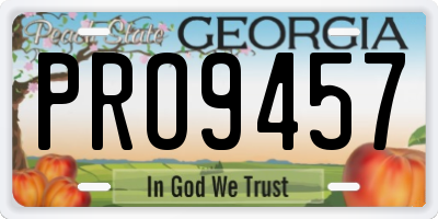 GA license plate PRO9457