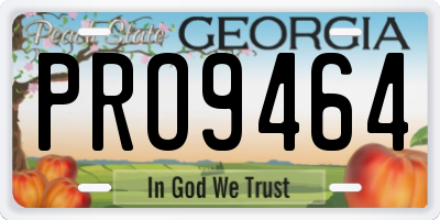 GA license plate PRO9464