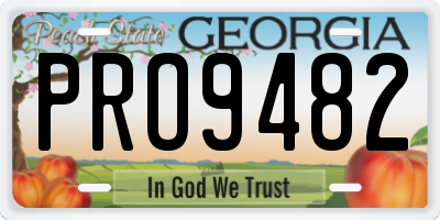 GA license plate PRO9482