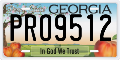 GA license plate PRO9512