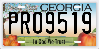 GA license plate PRO9519