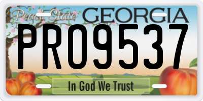 GA license plate PRO9537