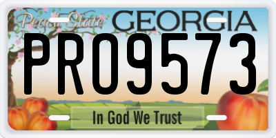 GA license plate PRO9573