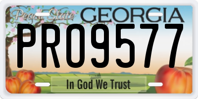 GA license plate PRO9577