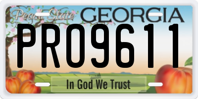 GA license plate PRO9611
