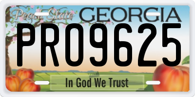 GA license plate PRO9625