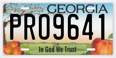 GA license plate PRO9641